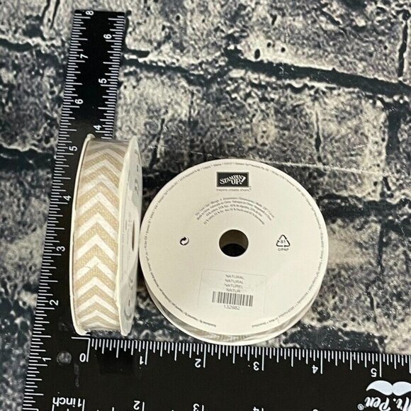 Stampin' Up! Other - Stampin' Up NATURAL 132982 Natural Chevron Ribbon 5/8" x 10 Yards 2 roll